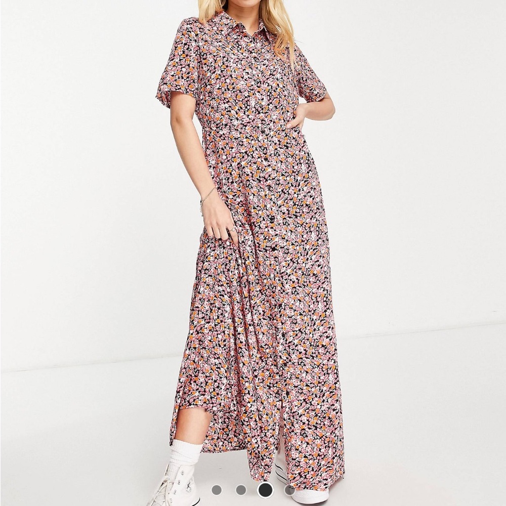 ASOS Pieces Long Maxi Collared Dress